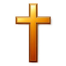 A simple golden cross icon rendered on a white background.
