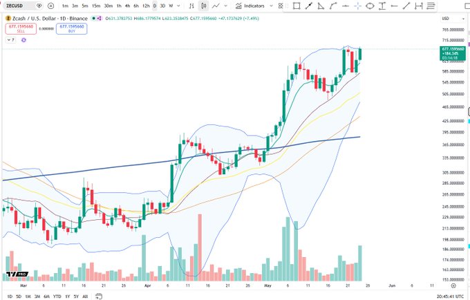 xtrp chart with red, green and yellow lines representing stock prices over time.