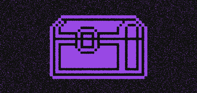 A pixel-art purple wallet icon sits on a black static background, symbolizing a digital crypto wallet. The image visually reinforces the post's message about reclaiming over 600,000 SOL tokens by clicking the right buttons within the wallet.