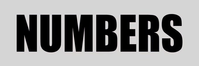 The word 'NUMBERS' displayed in bold black letters against a light gray background.