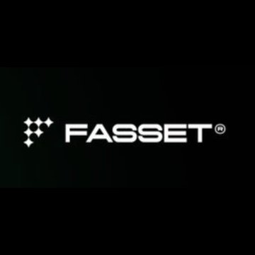 The image displays the white "FASSET" logo with a circular emblem on a black background, representing the stablecoin neobank company that recently achieved a $1 billion valuation following a $68 million funding round led by SBI Group.