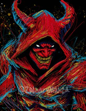 A stylized illustration of a menacing red and black hooded demon with horns and a sinister grin, fitting the horror theme of "The Kraken" character from the XRP NFT collection drop.

Watermark visible: @ZONEDRAWART