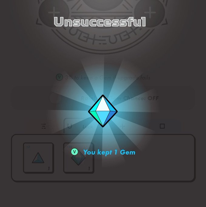 The image shows a blue diamond-shaped object with a green border, which appears to be a gemstone or crystal. It is located at the center of the screen, surrounded by other objects such as a triangle and a rectangle. The background of the image is black, making the blue gemstone stand out prominently. In the bottom right corner of the image, there's text that reads "You've saved me". This suggests that the gemstone or crystal has been used in some way to help someone else, possibly by providing them with valuable information or resources.