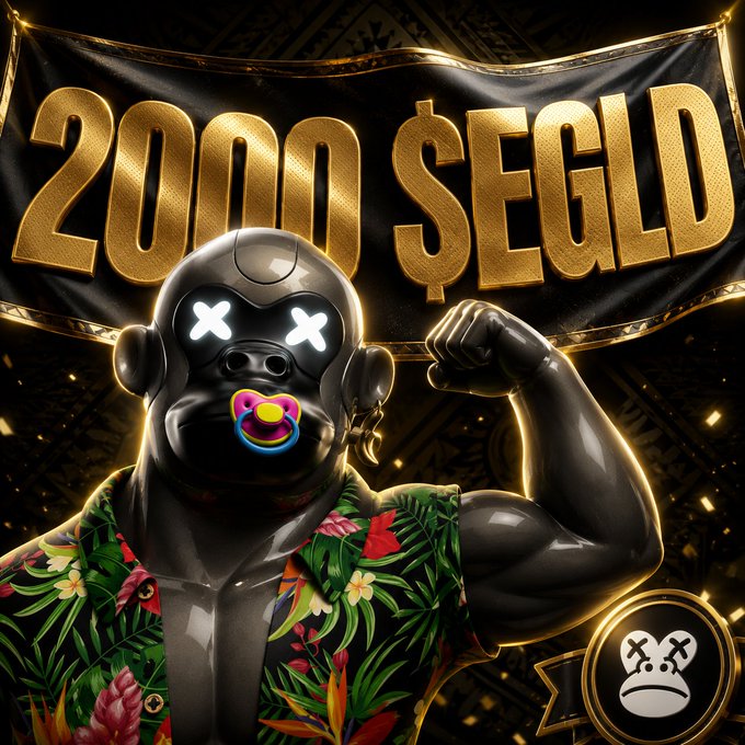 The image features a muscular gorilla with a green shirt and flowery patterned shorts, flexing his muscles while wearing sunglasses. The gorilla has a pacifier in its mouth, adding a playful touch to the scene. The background of the image is black, which contrasts with the vibrant colors of the gorilla's outfit. In the bottom right corner of the image, there are two small white circles labeled "EAPESCLUB".