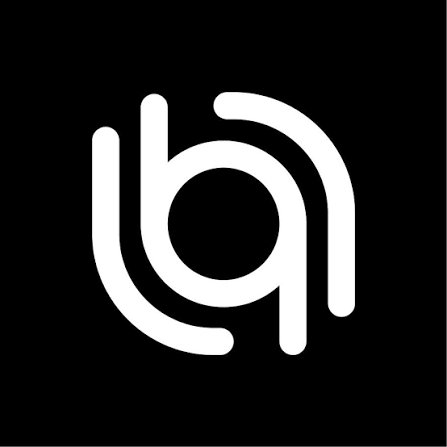 The image displays a white stylized logo on a black background, featuring a lowercase "b" and "q" interlocked with curved lines, resembling a network or connection symbol.

The logo appears to be for "bq" or a related Web3 brand, visually representing the interconnected nature of blockchains mentioned in the post about bridging multiple networks together.