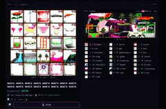 A digital casino interface displays various game thumbnails on the left and a chat/menu panel on the right against a dark background.