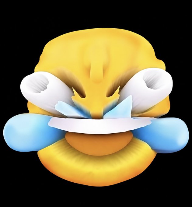 The image features an animated face with two eyes, a mouth, and teeth that appears to be laughing or smiling. The background of the image is black, which contrasts with the yellow color of the face. The caption below the image reads "We've got a new home to laugh and vibe together. Thanks @CoinComms for building it for us." This suggests that someone has created this funny-looking face as part of an online community or social media platform where users can share humorous content, such as emojis or images with a similar style.