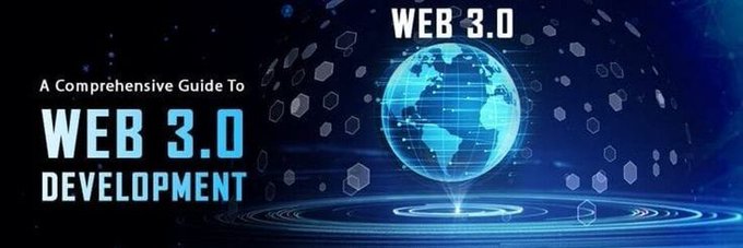 A digital graphic banner titled 'A Comprehensive Guide To WEB 3.0 DEVELOPMENT' featuring a glowing blue digital globe with network nodes against a dark background.