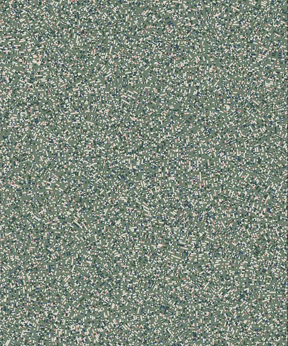 A textured pattern of muted green and beige with a speckled, confetti-like appearance.