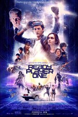 A movie poster for 'READY PLAYER ONE' displays the main characters, title, and the release date 'MARCH 29'.