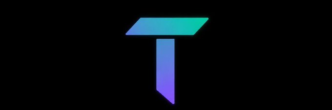 A stylized 3D letter "T" rendered in blue and purple gradient tones against a black background, serving as the banner image for the Solana token $TRILLIONS as announced on Moby.