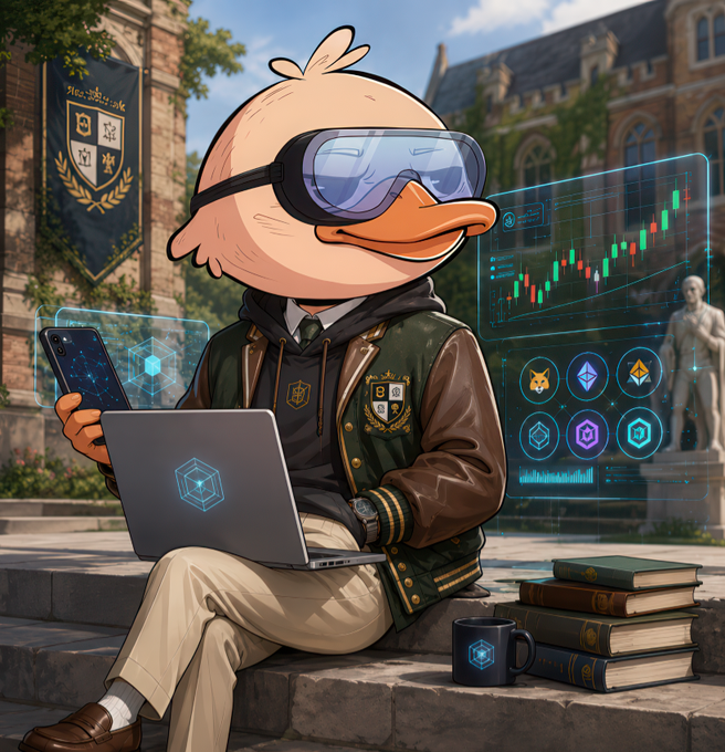 The image shows a person wearing glasses sitting on steps while using a laptop computer, surrounded by several books. The scene depicts an Ivy League creative campaign called "Wallchain Select", which involves creating applications for other Ivy League creative campaigns with a combined budget of $30,000 or more, and acceptance rates under 0.5 percent.