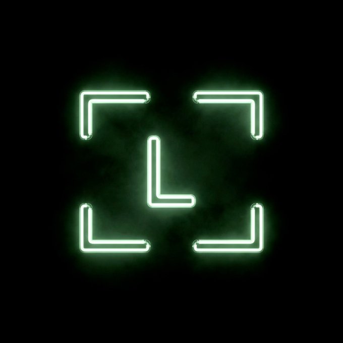 A glowing neon green Ledger logo, featuring the brand's signature "L" enclosed within four corner brackets, set against a dark background. The stylized emblem visually reinforces the post's message about Ledger's hardware wallet integration with SOMI, symbolizing secure self-custody and key ownership.