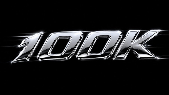 A stylized, chrome-finished 3D rendering of the word "100K" appears against a black background, with metallic light streaks emphasizing the number to celebrate the milestone.

The image likely relates to the post by highlighting that the $25 million investment or project milestone has reached or surpassed 100K, possibly referring to waitlist signups, followers, or another key metric tied to GTE_XYZ.