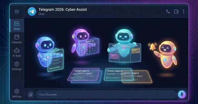 The image features a chatbot that resembles cartoon robots, with one robot holding a book titled "TELECLAW" and another holding a phone. The chatbot appears to be a part of the Telegram community, as indicated by its association with the "@toncyscope" page on the screen. The text in the caption suggests that the TeleClaw community has already begun working on AI within the framework of Telegram, while others are still exploring and understanding the concept of Web3 and innovation within this platform.