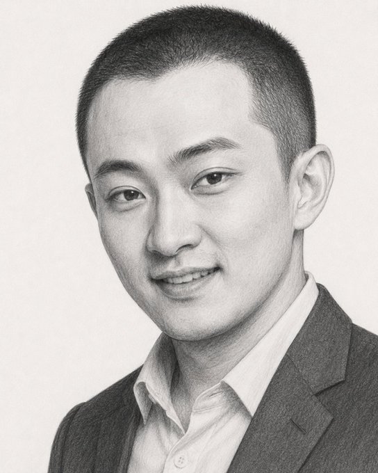 The image features a black and white portrait of a man wearing a suit jacket, smiling at the camera. The photo has been edited with a gray filter applied to it, giving it an artistic touch. The caption below the picture reads "啊对对对有些人不看脸就知道他是谁", which is likely a reference to the post about the man in the suit jacket.