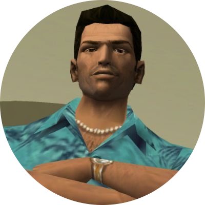 A digital avatar or video game character portrait showing a man with short dark hair wearing a turquoise patterned shirt, a pearl necklace, and a gold watch, with his arms crossed.