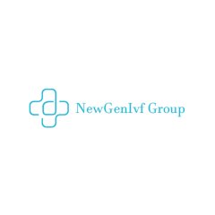 The image displays the NewGenIVF Group logo, featuring a stylized teal cross-like icon next to the company name in light blue text. This is the Bangkok-based IVF provider mentioned in the post that disclosed its XRP cryptocurrency purchase and subsequent sale in an SEC filing.