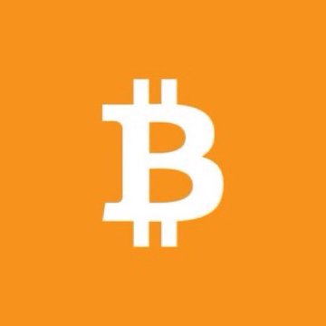 An orange background displaying the white Bitcoin logo, the iconic 'B' symbol with vertical strokes.