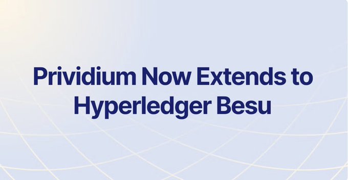 White slide with dark blue text reading 'Prividium Now Extends to Hyperledger Besu'.