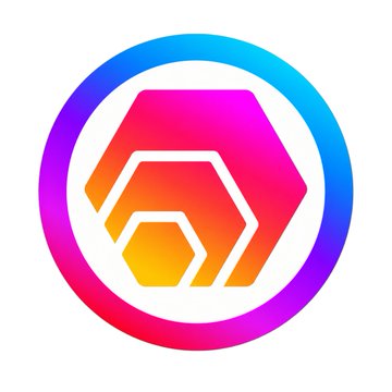 A vibrant hexagonal logo with a gradient of pink, orange, and yellow, encircled by a blue-to-purple ring, visually represents the HEX cryptocurrency token highlighted in the post about its rapid price increase on PulseChain.