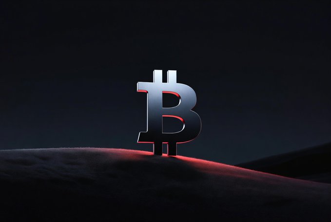 A metallic Bitcoin (₿) symbol stands illuminated against a dark background, representing the cryptocurrency's recent price struggles as it falls below $63,000 amid a record 60-day negative Coinbase premium signaling waning U.S. institutional demand.