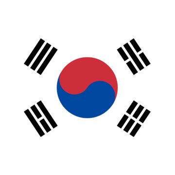 The image displays the South Korean flag, featuring the iconic red and blue Taegeuk symbol in the center surrounded by four black trigrams on a white background. It visually anchors the accompanying news about Jeonbuk Bank's introduction of bitcoin-backed loans, highlighting the South Korean context of the financial development.