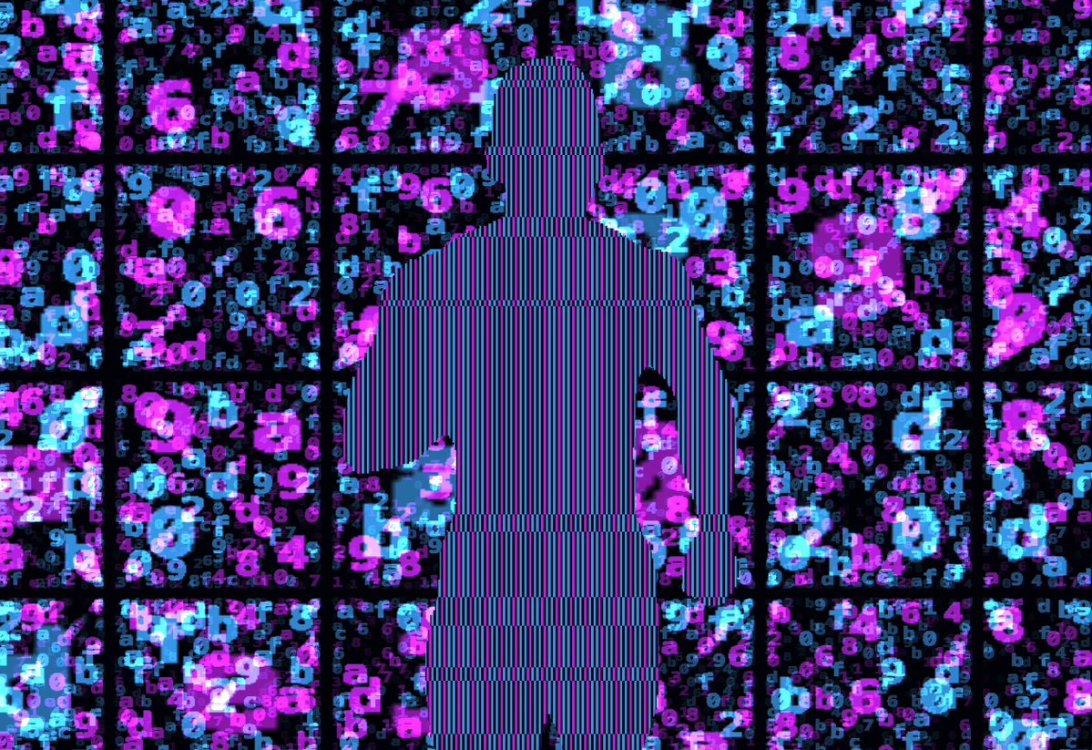 The image features a digital illustration of a person's face with a blue background that has numbers and letters scattered throughout. The person appears to be standing against a wall, which is covered in purple flowers. The text "GM Chat My Brother @strangersolemn is coming with a full on-chain drop" is present within the image.