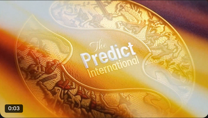 A golden title card reads 'The Predict International' with a timer showing '0:03' in the bottom left corner.