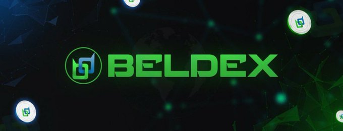A promotional graphic displaying the green 'BELDEX' logo and name prominently, accompanied by a circular emblem on a dark, networked background.