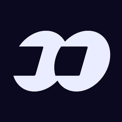Minimalist logo consisting of two overlapping light-blue rounded shapes forming a stylized letter on a dark navy background.