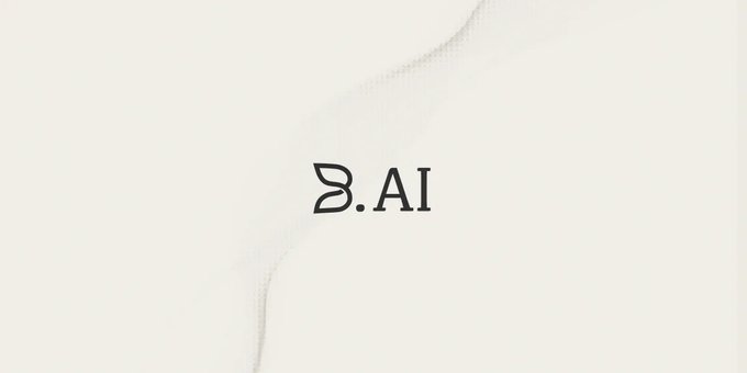 The image displays a minimalist white background with the "B.AI" logo centered in a clean, serif font. It serves as a simple branded title card accompanying the post's announcement about discounted pricing for DeepSeek-V4.1-Flash and GLM-5.3-Flash models on the B.AI platform.