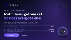 The image is a promotional graphic for TRENSIK titled "Institutions get one rail. So does everyone else," highlighting features such as Delta One derivatives on U.S. listed equities, global access, margin financing, crypto liquidity, and licensed custody. It directly supports the post by showcasing the launch of Ripple Prime's Delta One total return swaps platform, positioning it as a new institutional crypto trading service challenging Wall Street's traditional equity derivatives dominance.