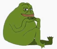 A cartoon image of a green frog character sitting in a thoughtful pose with its hand on its chin.