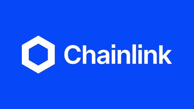 The image features a blue square with white text that reads "Chainlink". The text is capitalized, which makes it stand out against the blue background of the image. The image also includes a caption below the logo that reads "BREAKING: Chainlink ranks #4 on Fortune's Crypto 100 list for blockchains and protocols." This information suggests that the post might be discussing the ranking or recognition of Chainlink in the cryptocurrency world, as it is listed among the top 100 crypto projects by Fortune.