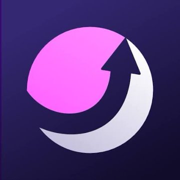 A pink and white circular logo with an upward arrow on a dark purple background, resembling a stylized moon or rocket icon. The design visually represents the "moonshot" concept mentioned in the post about an exchange's listing decision.