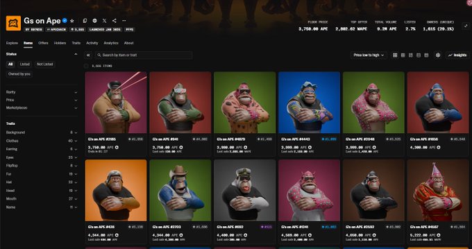 The image features a computer screen displaying a website called "Go-on-apike" with various images of people, including cartoon characters or 3D models of apes. The website appears to be selling these digital artworks for sale, as indicated by the text on the page that reads "Sell your art here". The post also mentions that the artwork is available in multiple languages and has been featured on several platforms such as Instagram and Twitter.