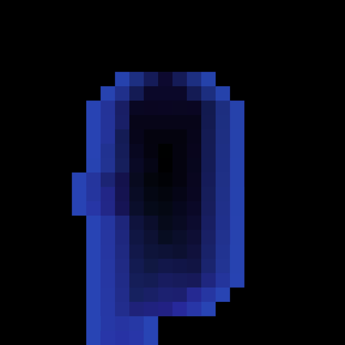 A pixelated blue oval gemstone, with a dark center, is depicted on a plain white background, evoking a digital art style that may complement the "GN PUNKS" theme.