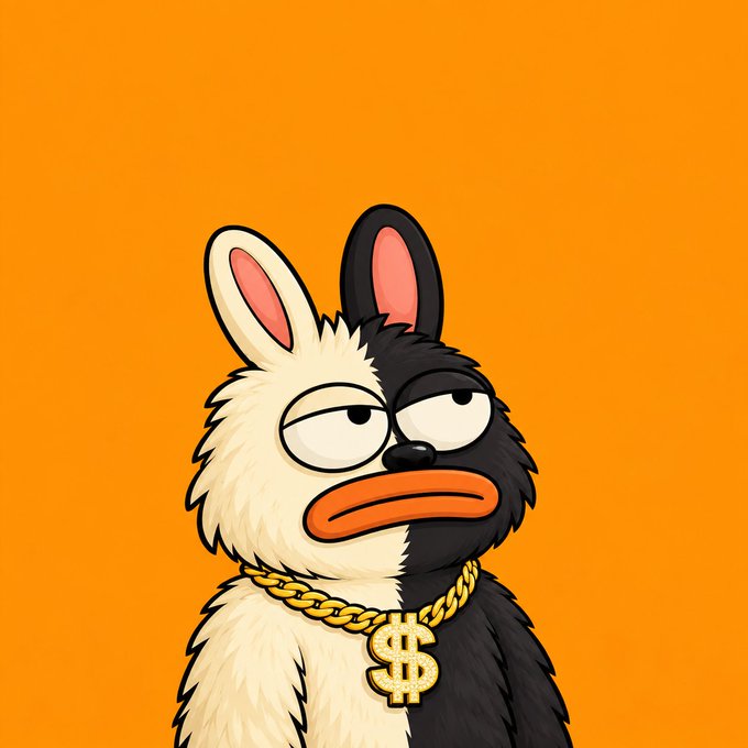 A cartoon half-black, half-white rabbit with a bored expression and a gold "$" dollar sign chain necklace is set against an orange background, visually referencing a crypto airdrop promotion offering 200,000 $BORO tokens to the first 1,000 Solana ($SOL) wallets that retweet and share their address.