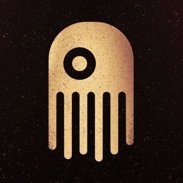 A stylized illustration of an Egyptian-inspired comb or ankh-like symbol in tan and black on a dark background.