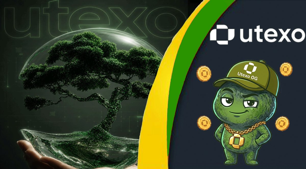 The image features a cartoon character wearing a hat with Bitcoin written on it. The character appears to be holding a green tree branch that has a small amount of money attached to it, symbolizing Bitcoins as a form of payment or currency. The background of the image is black and white, which contrasts with the colorful elements in the foreground. In the top left corner of the image, there's a logo for Utexo, an exchange platform that specializes in native stablecoins like Bitcoin Cash. This suggests that the cartoon character might be promoting the integration of Bitcoin into the existing monetary system or highlighting the benefits of using native stablecoins over traditional fiat currency.