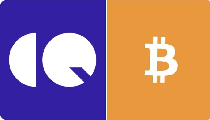The image displays side-by-side logos: CryptoQuant's white "CQ" emblem on a purple background, paired with Bitcoin's iconic orange "₿" symbol on an orange background. This visual pairs with the news of CryptoQuant founder Ki Young Ju highlighting upcoming bullish Bitcoin signals, connecting the analytics platform with the cryptocurrency it tracks.