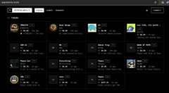 A dark-themed music streaming app interface showing various playlists including 'GLOBAL', 'New Hits', 'mint', and others in a Discover Weekly-style layout.