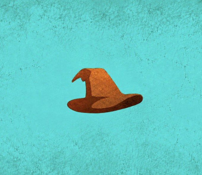 A pointed wizard's hat floats against a textured teal background, its crumpled, melting shape evoking the fragile and fleeting nature of digital collectibles. The whimsical, slightly battered form visually reinforces the post's message about how fleeting "rare" NFT traits fade, while truly iconic ones—like the instantly recognizable wizard hat—endure as cultural legacy rather than mere rarity.