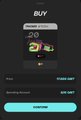 A dark-themed mobile app interface showing a 'BUY' screen with a product price of $703 and a 'CONTINUE' button.