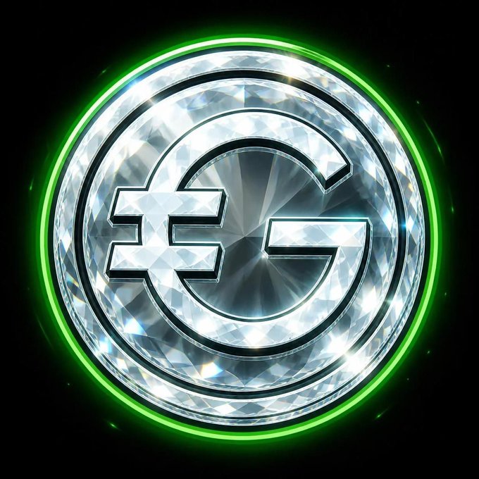 A 3D rendered metallic circular emblem with a central dollar sign surrounded by glowing green neon rings against a black background.