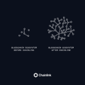 A dark-themed Qwak logo image showing abstract neural network or molecular diagrams with text about AI and blockchain innovation.
