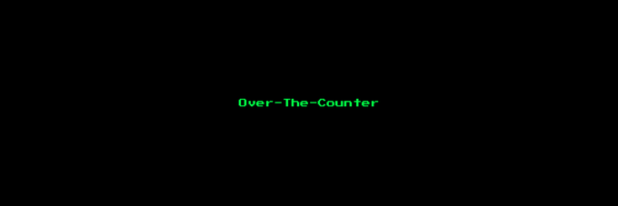 The image features the text "Over-The-Counter" displayed in bright green letters on a solid black background, serving as a banner for the Solana token $OTC.