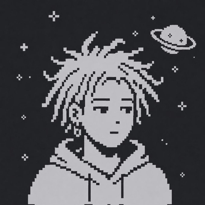 The image features a black and white picture of a person with dreadlocks, wearing a hoodie or sweatshirt. The background includes stars and planets, creating an otherworldly atmosphere. The caption for the image reads "Dormies WL Giveaway Supply is 8 k on ETH I'm giving away 6 GTD & 10 FCFS For entries: → Follow @monaverse_nft & @dormiesART → Like & RT this tweet → Comment your EVM address + tag 2 friends Winners in 48 hours". The image seems to be related to a post about dormies and their supply, with the person depicted as a character from a video game or digital artwork.