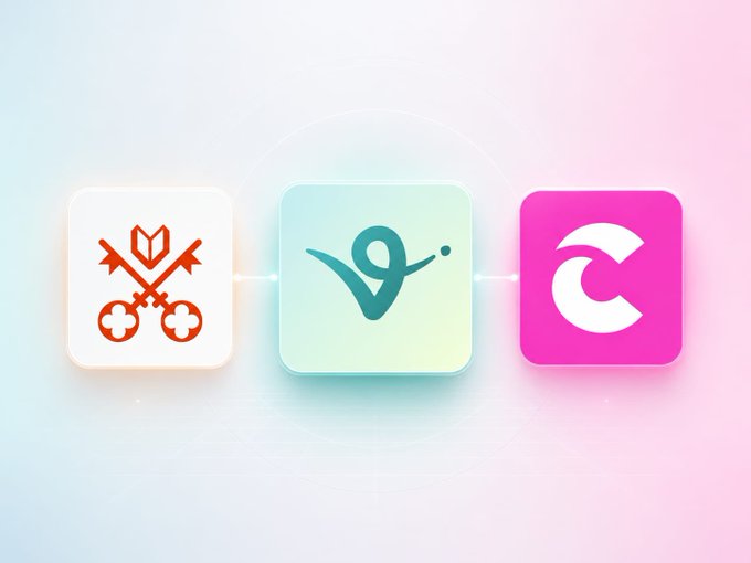 The image features a square graphic with three different logos stacked on top of each other, representing a company named "@VIRTUAL" at the bottom left, "virtua" in the middle, and "@ask Venice" at the bottom right. This layout is consistent with the discussion about the integration of the @virtuals_io/ Ask Venice agents to create an asymmetrical setup that removes one of the biggest barriers for builders in the current agent meta. The logos' arrangement emphasizes this integration and demonstrates how it can be leveraged to improve the platform's capabilities.